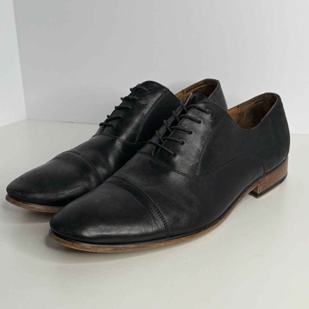 Aldo Dress Derby's Cap Toe Leather Shoes Men's Size 11 Black